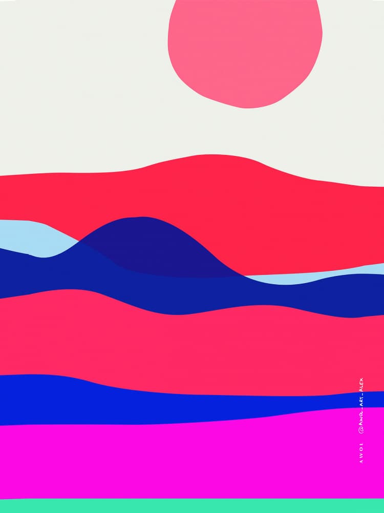 Colorful Abstract Landscape by Awol Art Alex — canvas wall art
