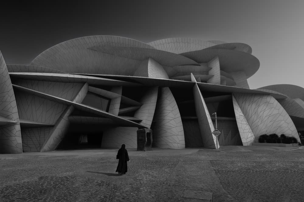 Solitary Figure Modern Architecture by Leah Xu — canvas wall art