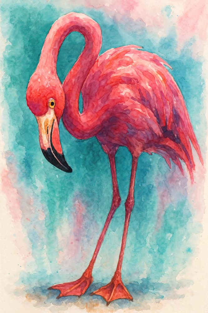 Graceful Pink Flamingo by Natalie Bruns — canvas wall art