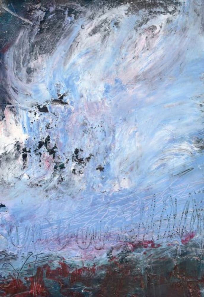Turbulent Blue Abstract by Deb Chaney — canvas wall art