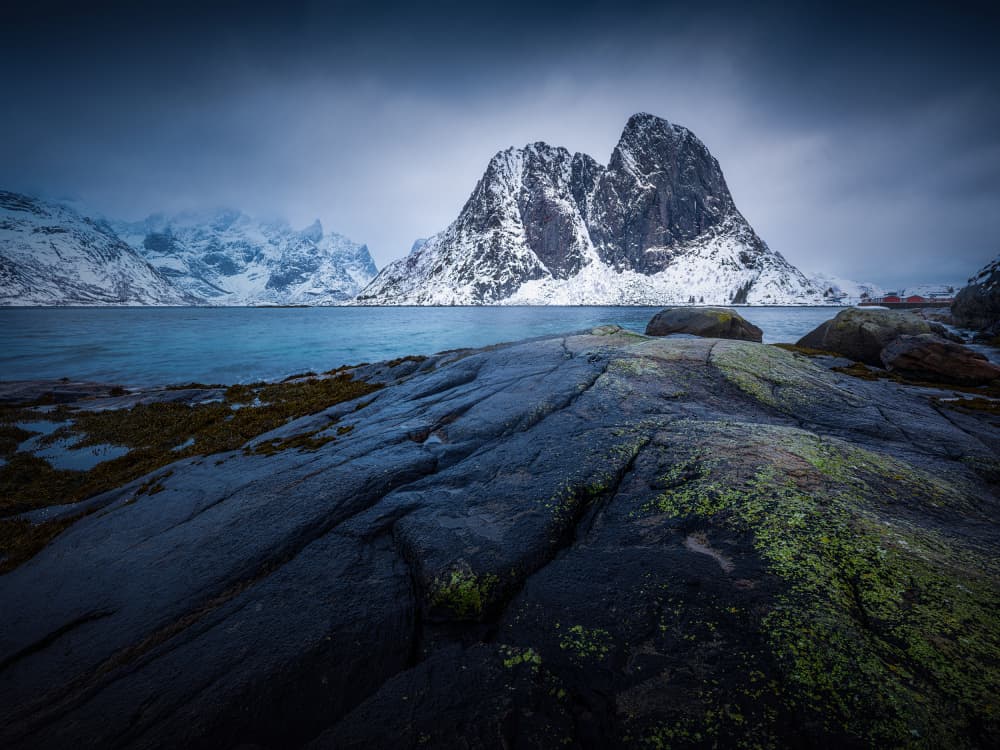 Snowy Mountain Fjord by Radek Pohnan — canvas wall art