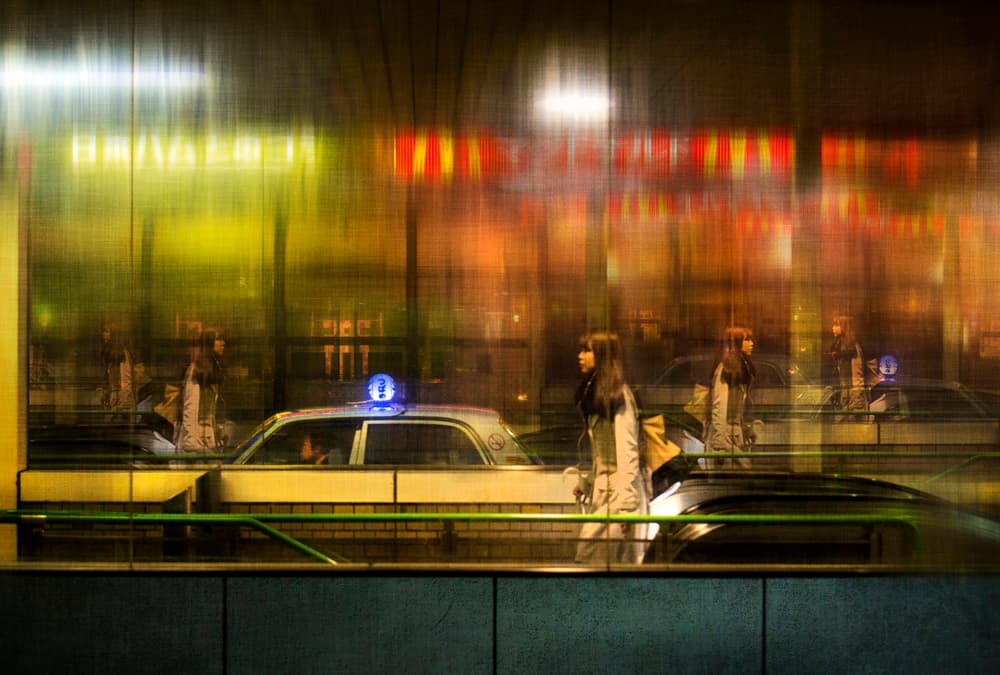 Night City Reflections by Ekkachai Khemkum — canvas wall art