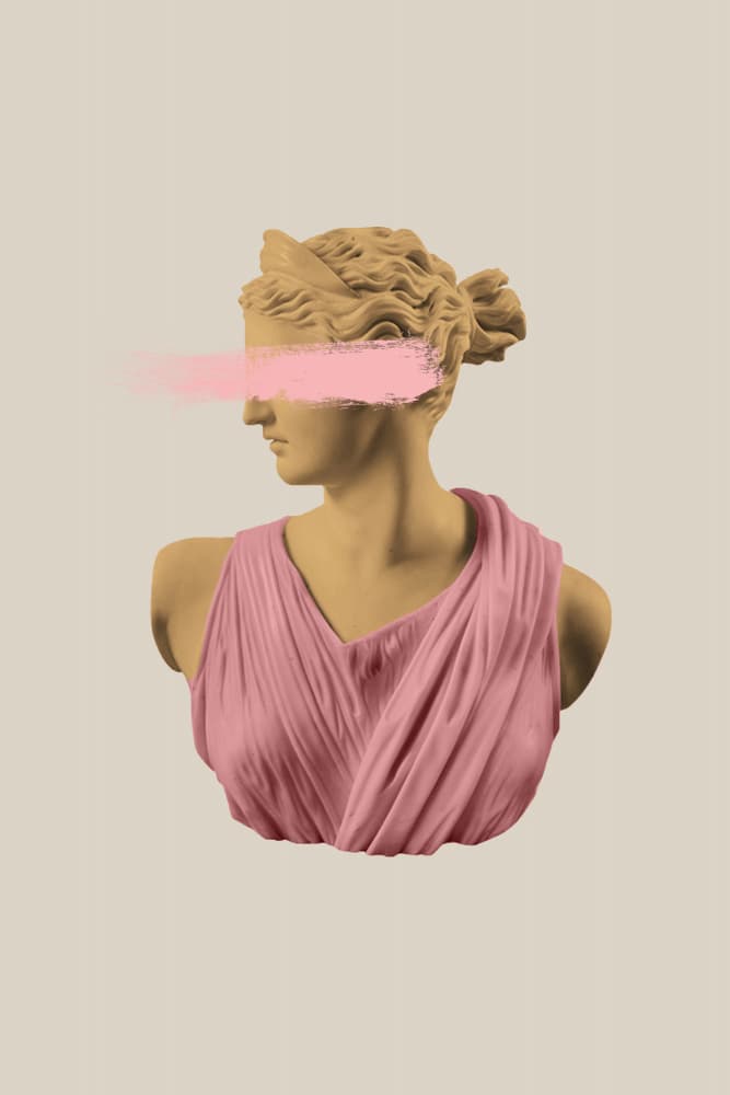 Pink Goddess Bust by Talitha McQueen — canvas wall art