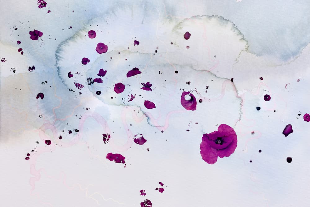 Ethereal Magenta Blooms by Miriam Stayte — canvas wall art