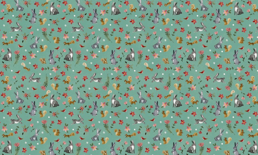 Bunnies And Squirrels Pattern by Abigail Morales — canvas wall art