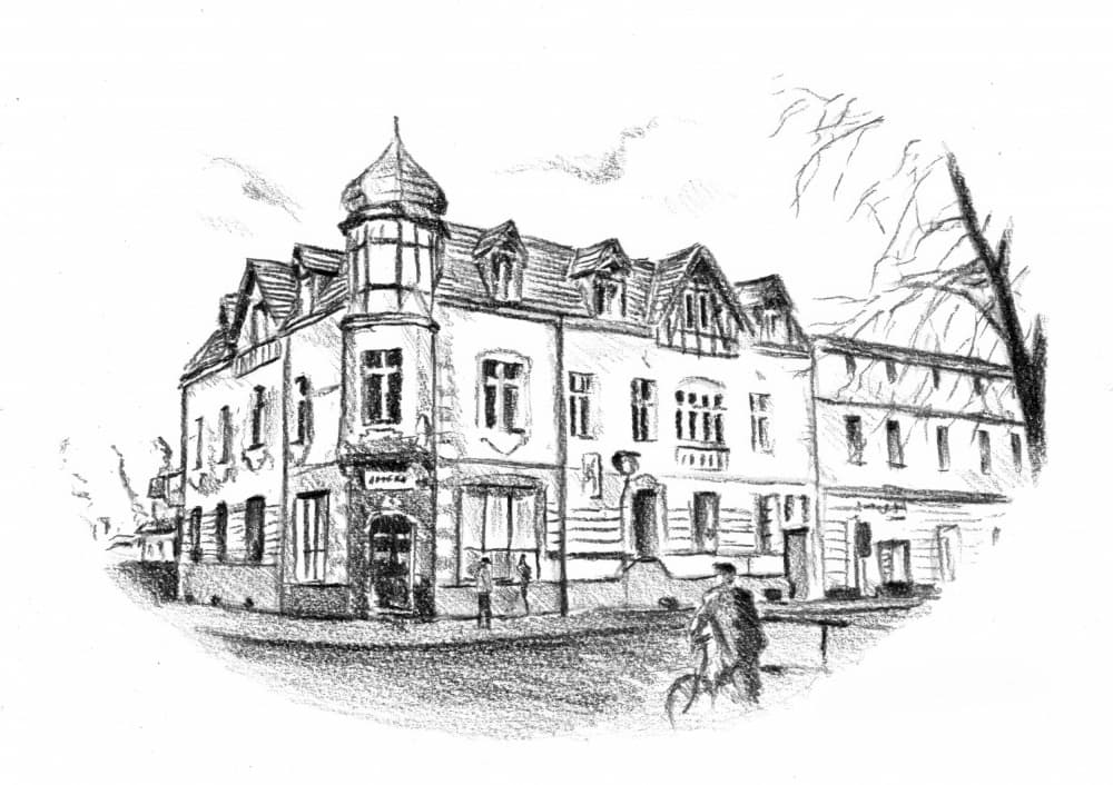 Old Town Drawing by Kulik — canvas wall art