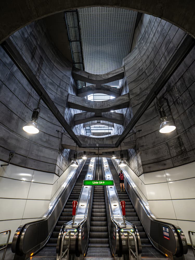 Modern Metro Escalators by IKUMI FUKAZAWA — canvas wall art