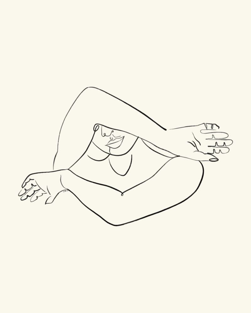 Shy Woman Line Art by Uma Gokhale — canvas wall art
