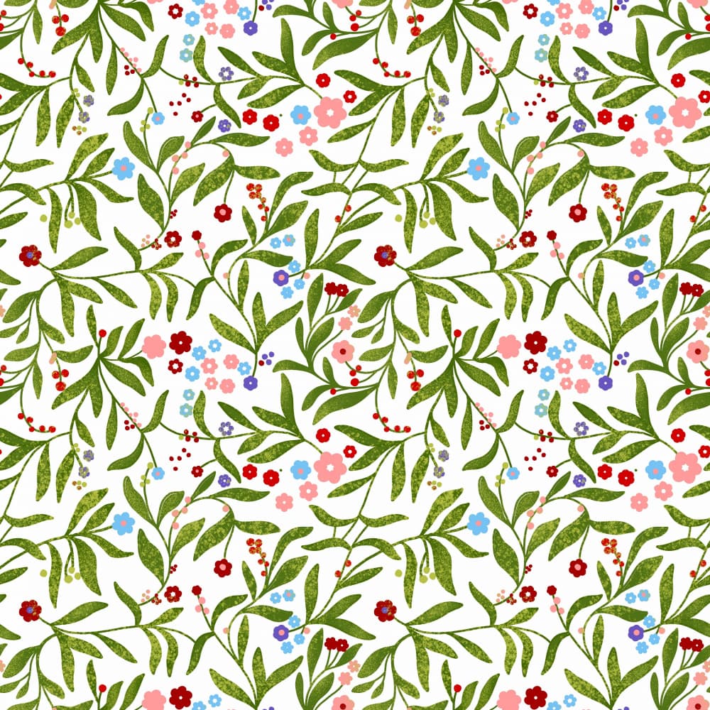 Vibrant Botanical Pattern by Josie George — canvas wall art