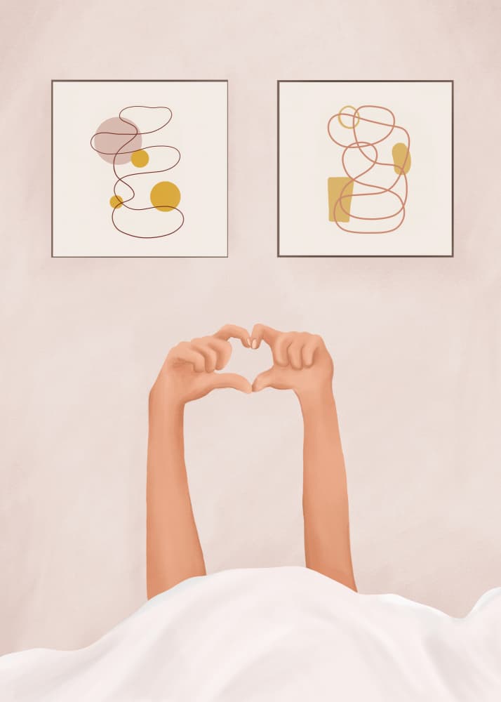 Morning Heart Hands by Flow Line — canvas wall art