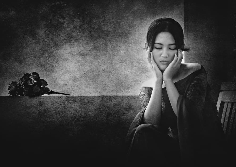 Pensive Woman With Flowers by Arief Siswandhono — canvas wall art