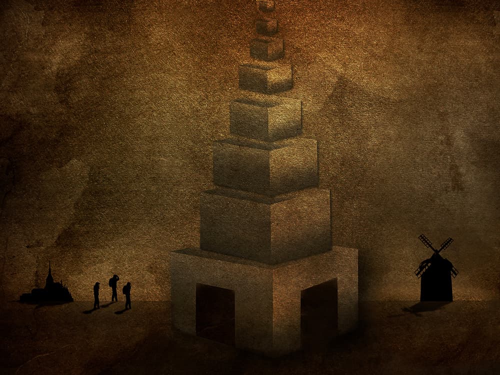 Mysterious Desert Tower by Jan Donckers — canvas wall art