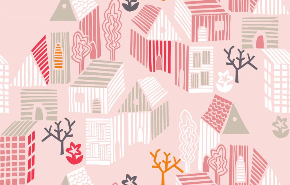 Cozy Little Village by Annick — canvas wall art