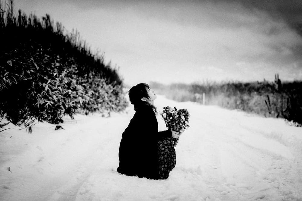 Woman Winter Heart by Nobu Ishijima — canvas wall art