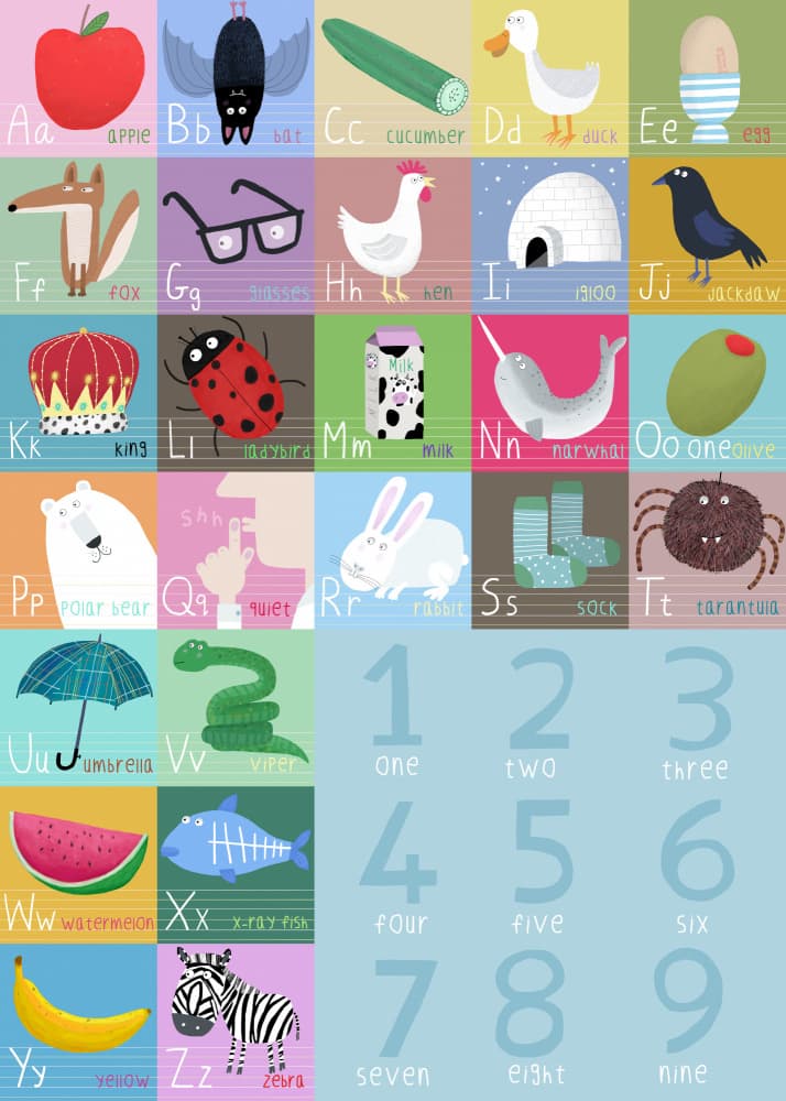 Playful Alphabet Animals by Carla Daly — canvas wall art