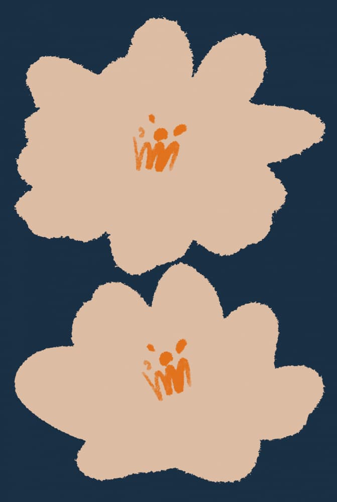 Contemporary Peach Flowers by Melloi Art Prints — canvas wall art