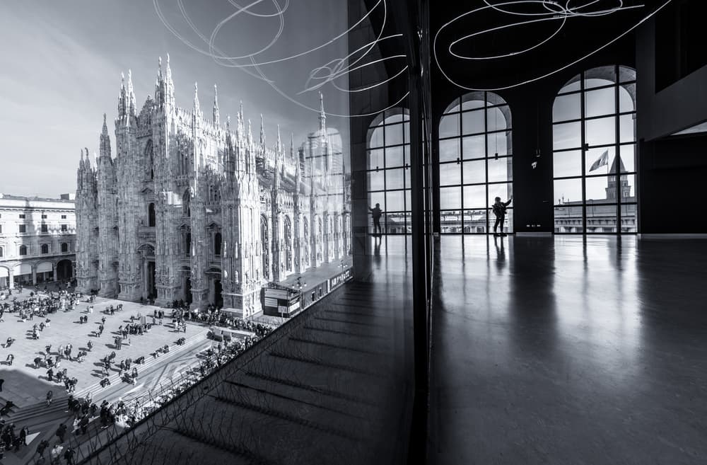 Milan Cathedral Reflection by Marco Tagliarino — canvas wall art