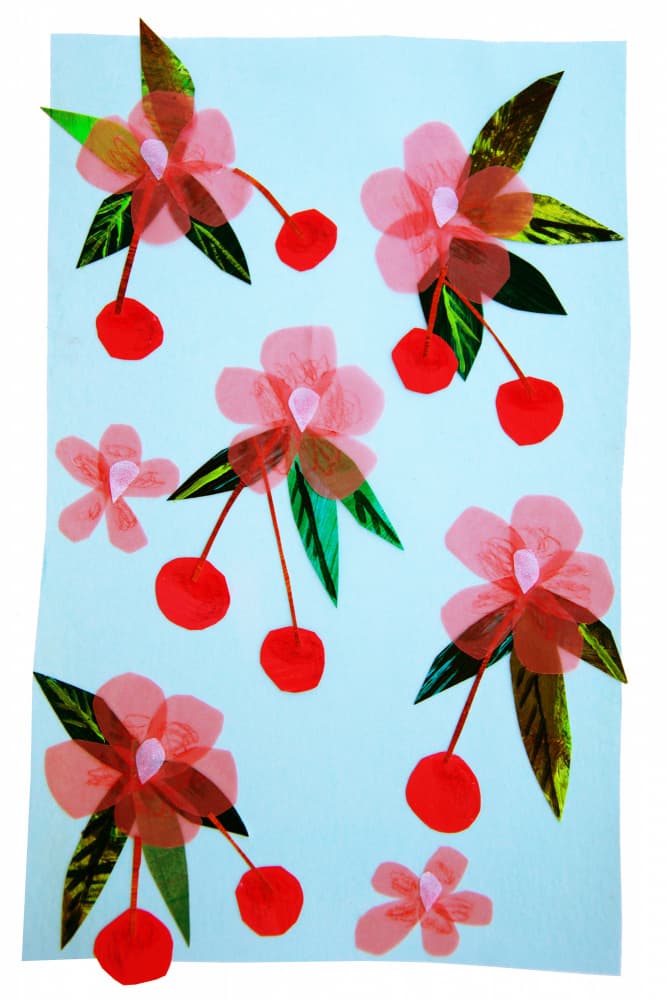 Pink Cherry Blossoms by Shelley Hampe — canvas wall art