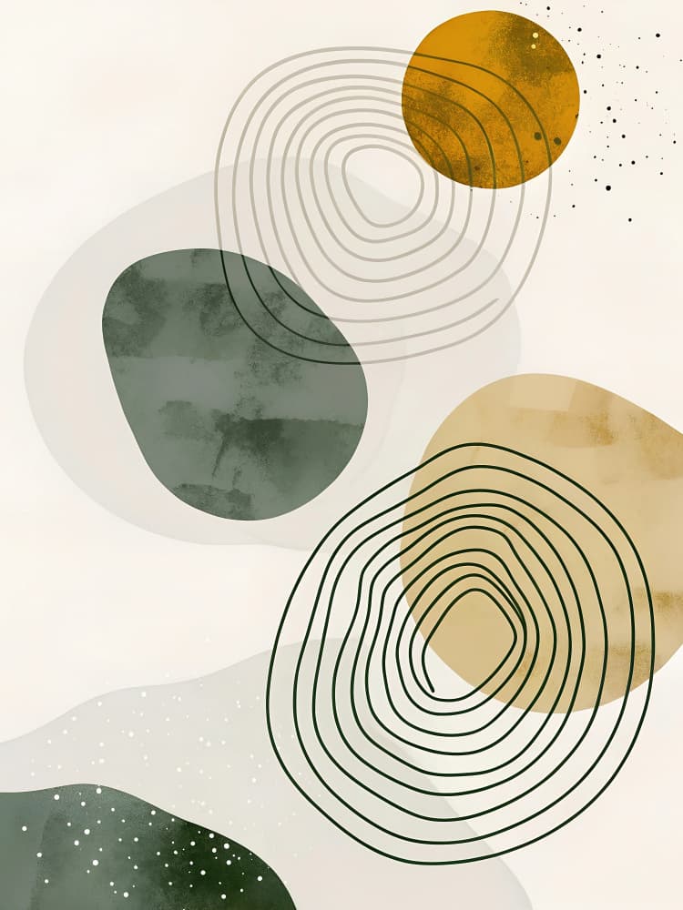 Earthy Organic Shapes by Miguel Bruzual — canvas wall art