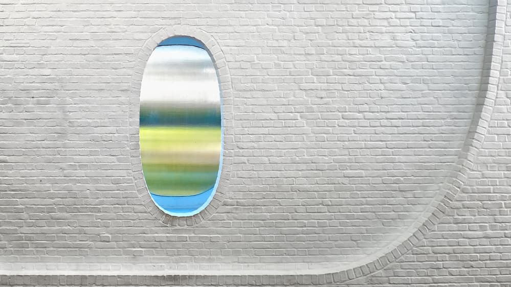 White Brick Window View by Lus Joosten — canvas wall art