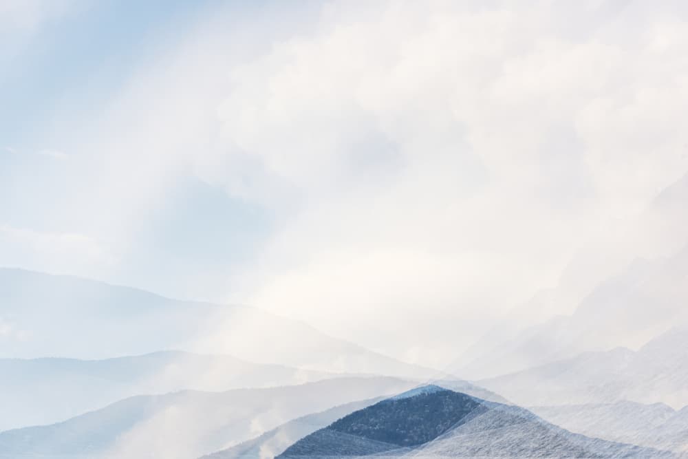 Misty Mountain Layers by Lynann Colligan — canvas wall art