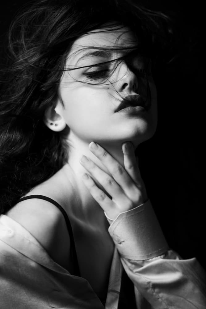 Moody Black White Beauty by Sepideh Niksefat — canvas wall art