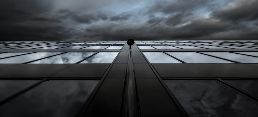 Stormy Glass Skyscraper by Gilbert Claes — canvas wall art