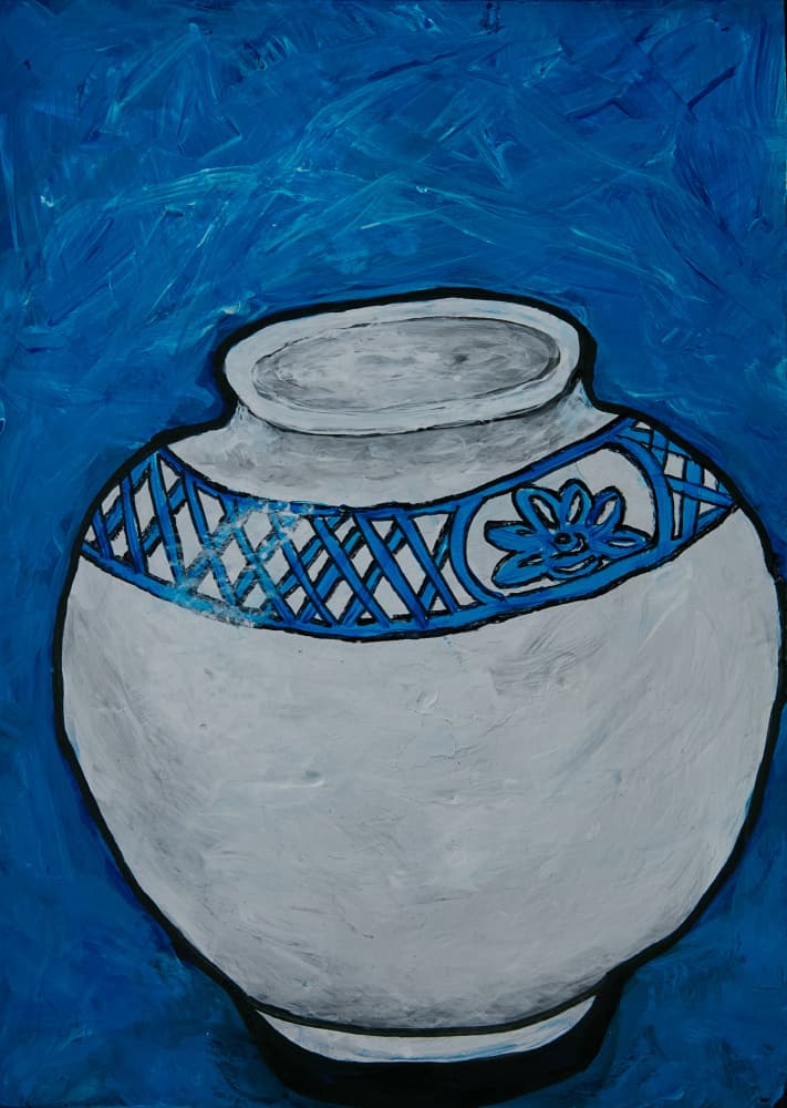 Patterned Ceramic Vase by Dale Hefer — canvas wall art