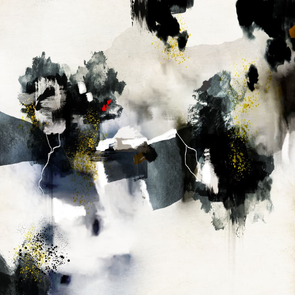 Dynamic Abstract Gold Splatter by Roberto Moro — canvas wall art