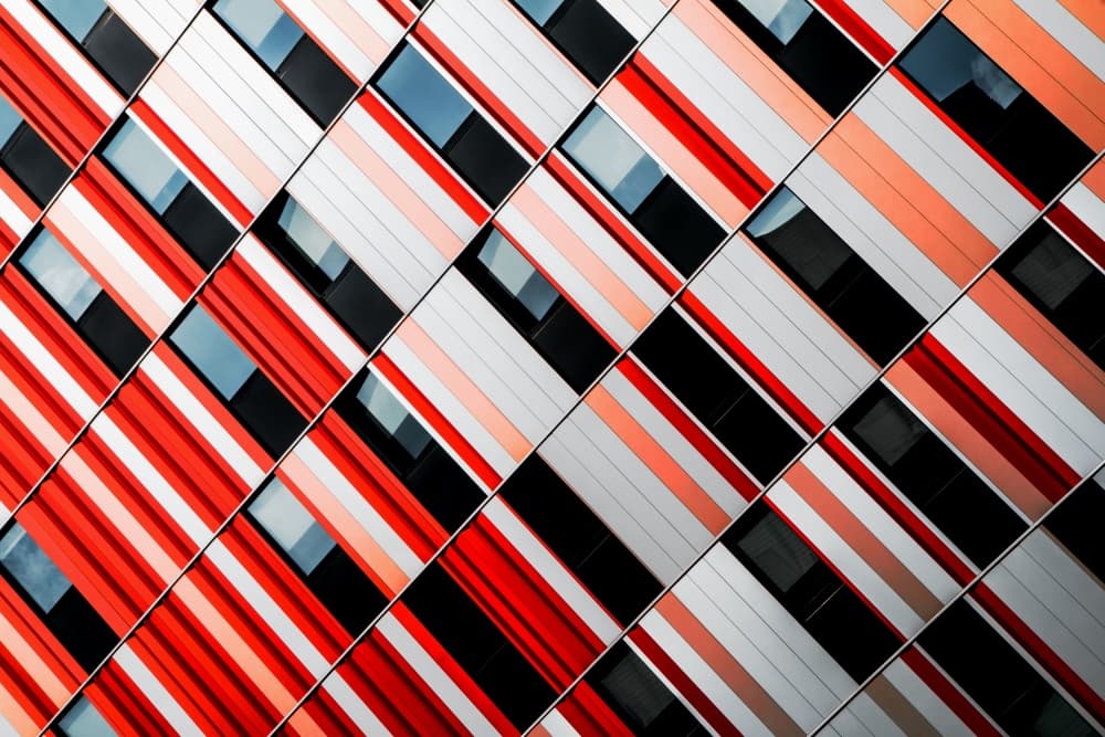 Red Diagonal Pattern by Gilbert Claes — canvas wall art