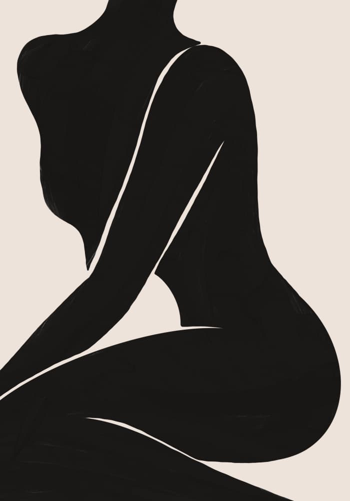 Elegant Female Silhouette by Little Dean — canvas wall art