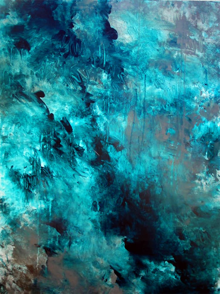 Deep Teal Swirl by Ron Halfant — canvas wall art