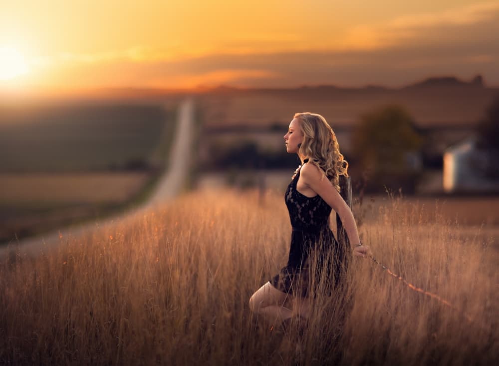 Woman In Golden Field by Jake Olson — canvas wall art