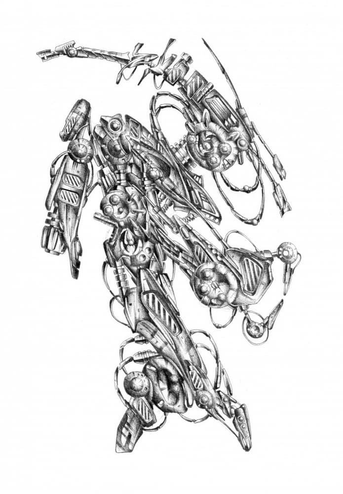 Intricate Robot Design by Kulik — canvas wall art