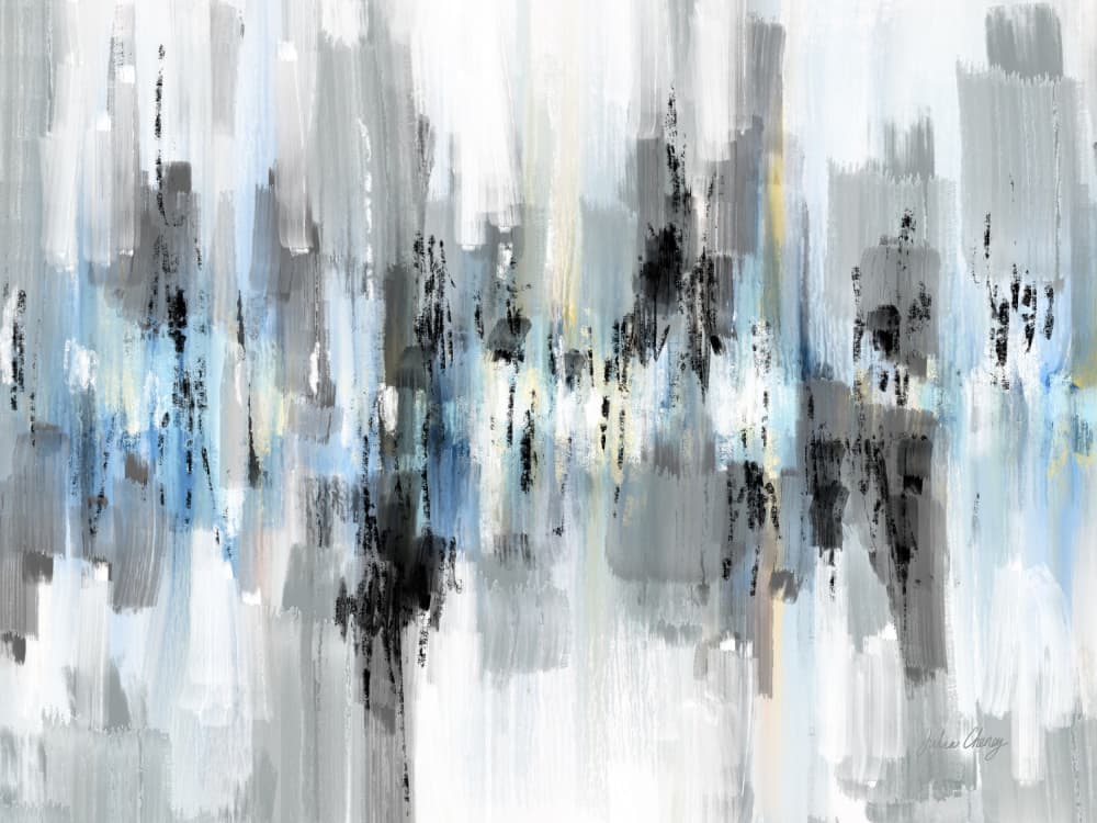 Blackm White Blue Reflections Julia Cheney by Julia Cheney — canvas wall art