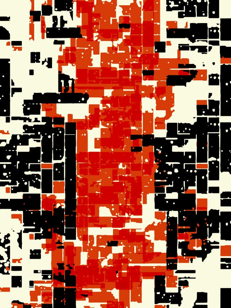 Abstract Red Black Blocks by Petr Strnad — canvas wall art
