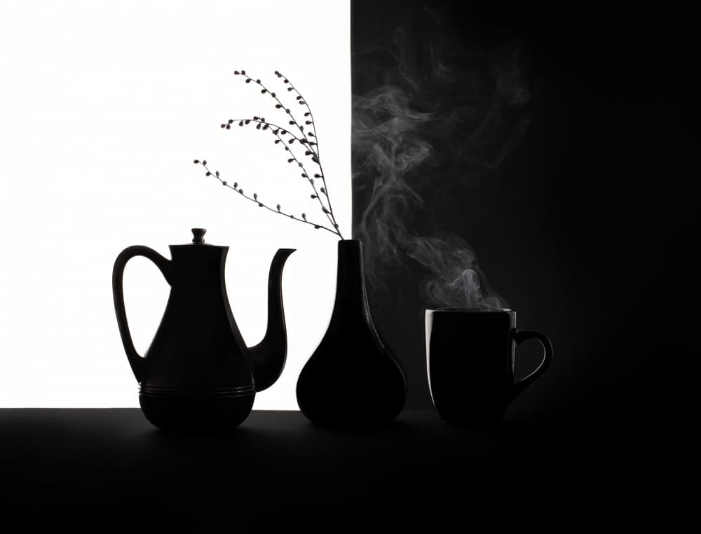 Black White Coffee Still Life by Margareth Perfoncio — canvas wall art