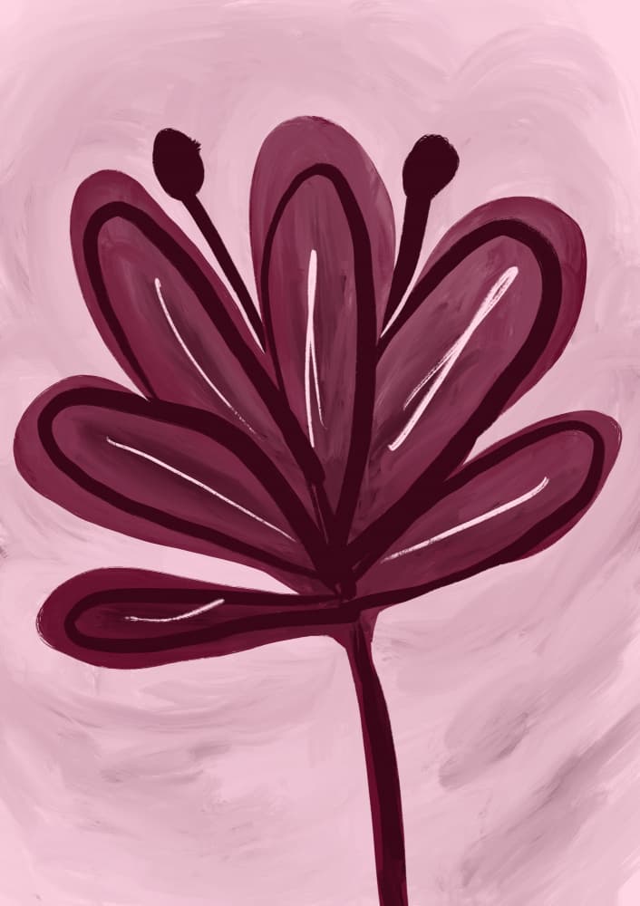Burgundy Flower by Athene Fritsch — canvas wall art