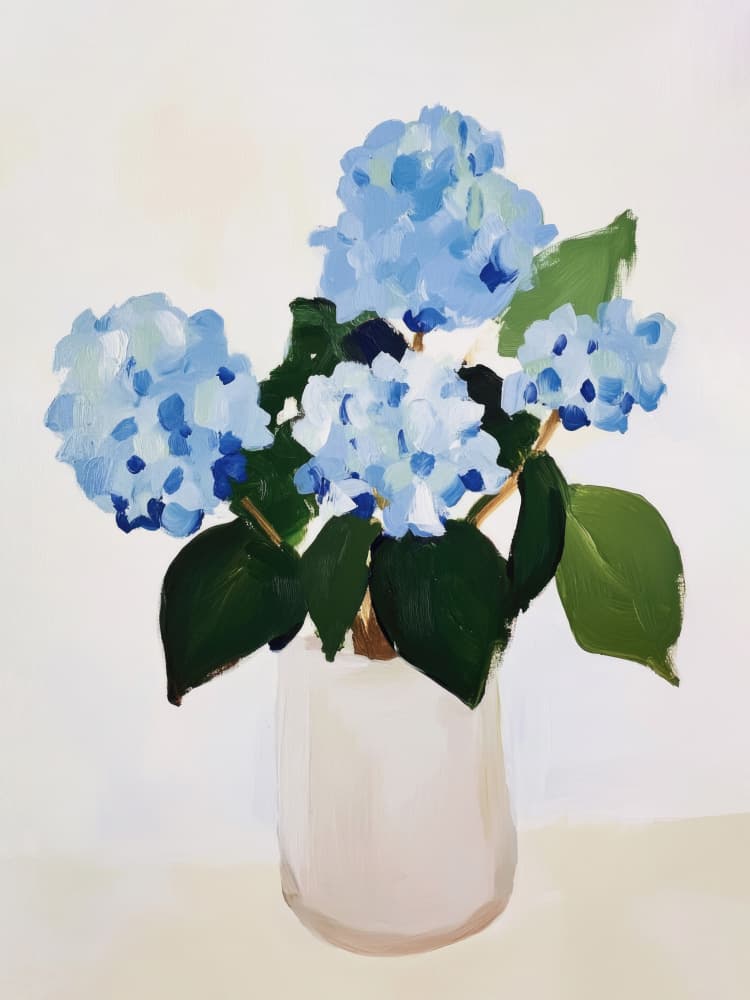 Hydrangeas in Vase by Kathrin Pienaar — canvas wall art