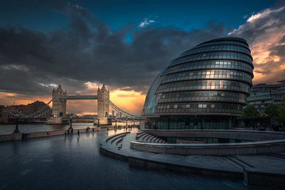 Dramatic London Sunset by Nader El Assy — canvas wall art