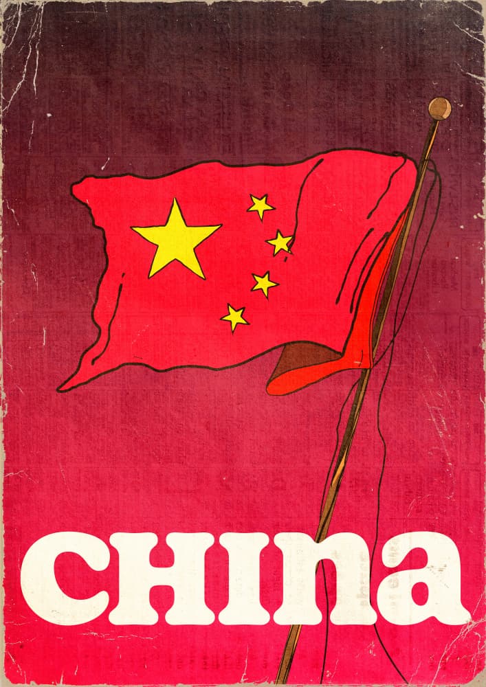China National Flag by Nicholas — canvas wall art