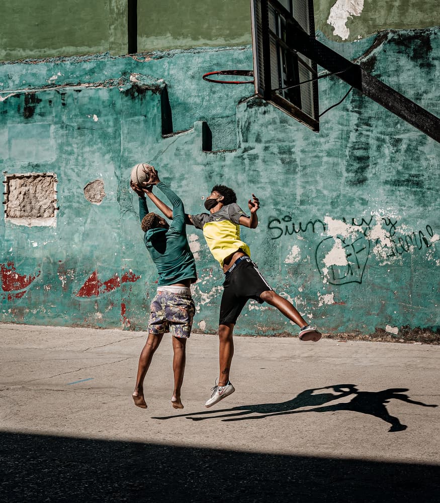 Urban Basketball Action by Andy Bauer — canvas wall art