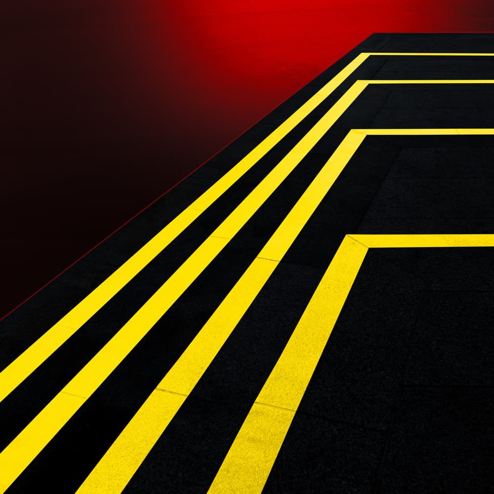 Red Sky Yellow Lines by Marc Huybrighs — canvas wall art