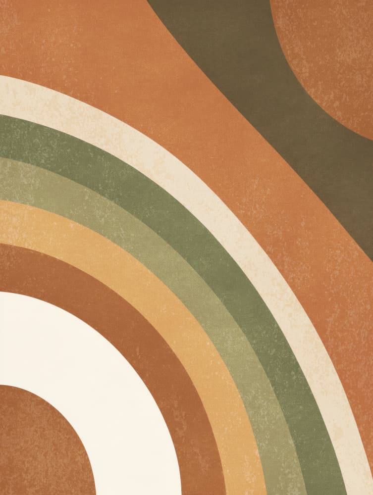 Retro Earthy Curves by Imaginative — canvas wall art