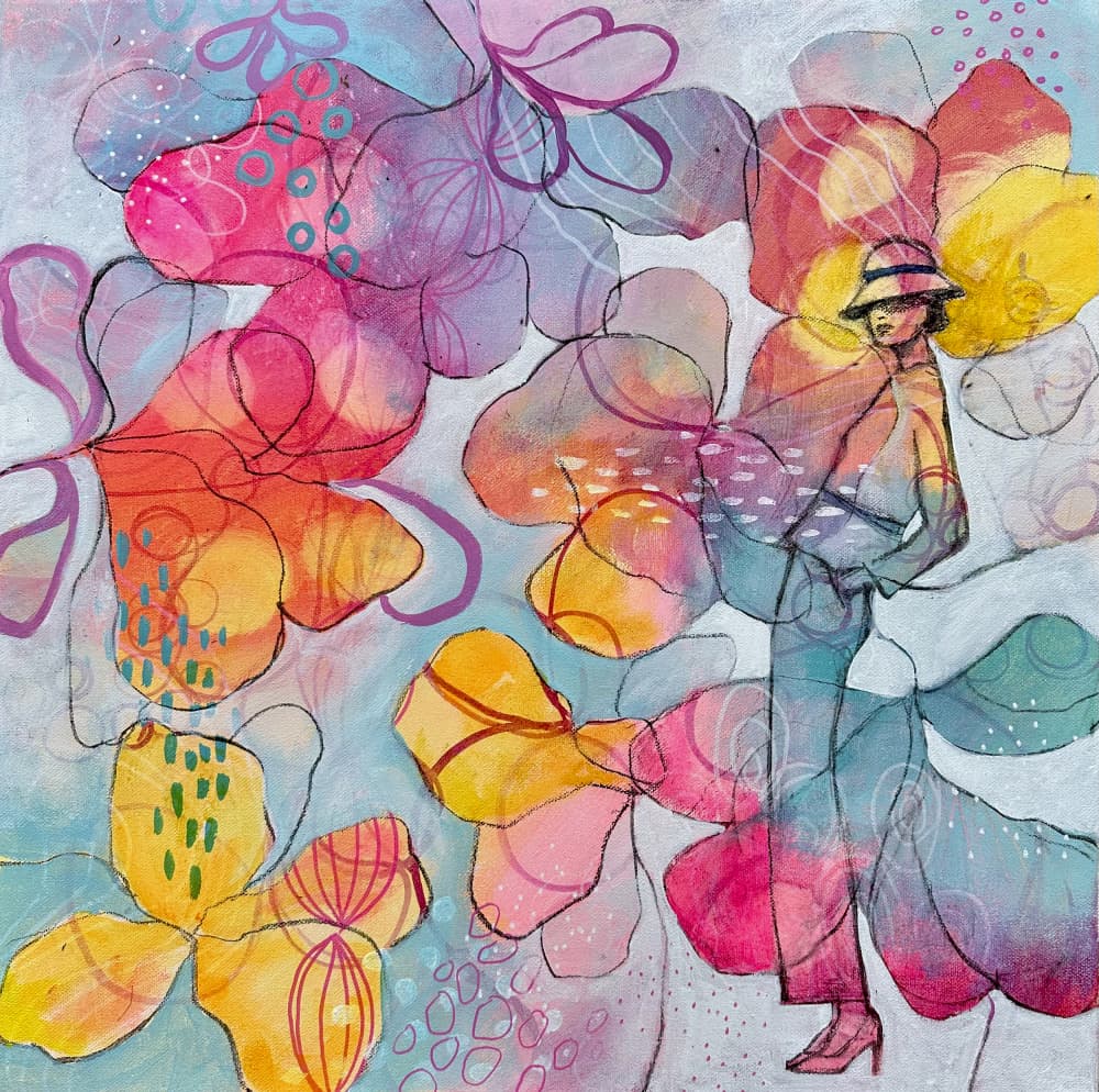 Vibrant Floral Muse by Ania Witwitzka — canvas wall art
