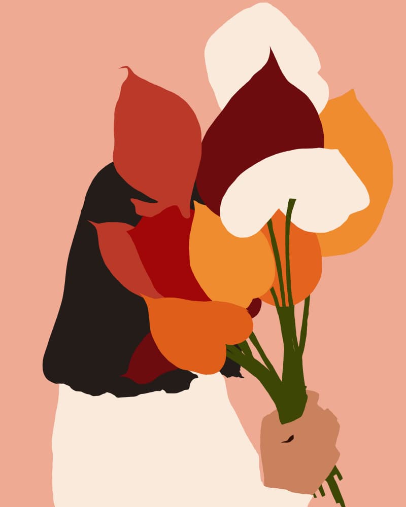 Hand Holding Warm Bouquet by Uma Gokhale — canvas wall art
