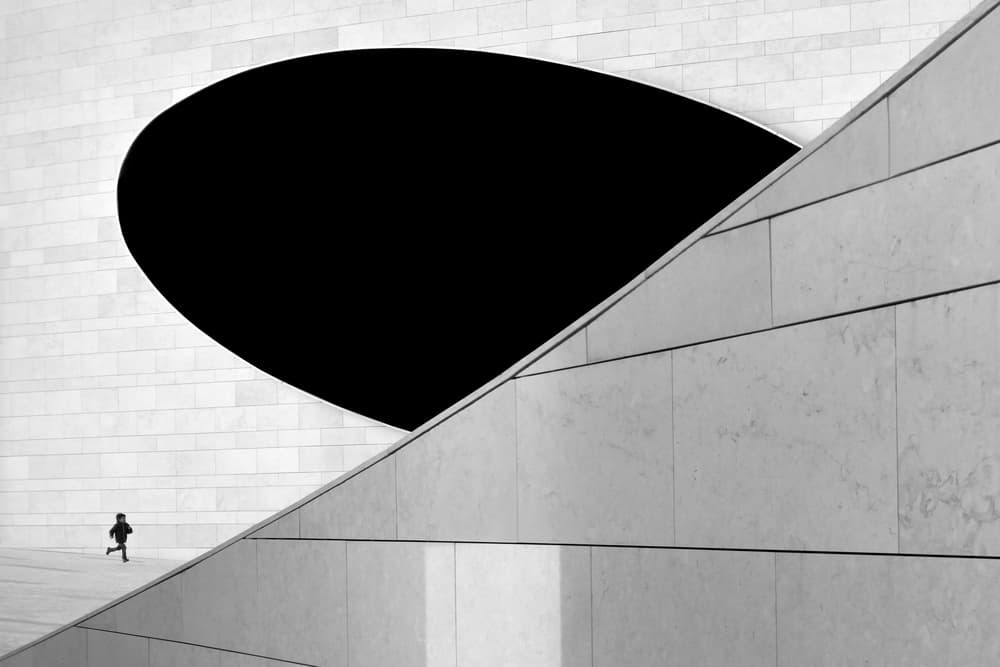 Running Child Curved Architecture by Florentinus Joseph — canvas wall art