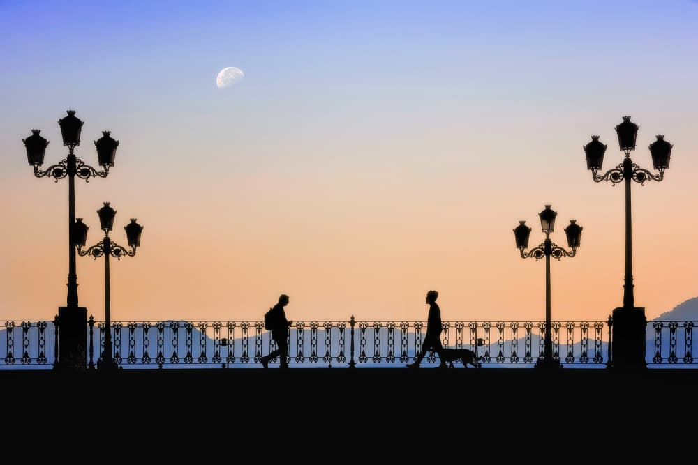 Moonlit Evening Stroll by Juan Luis Seco — canvas wall art