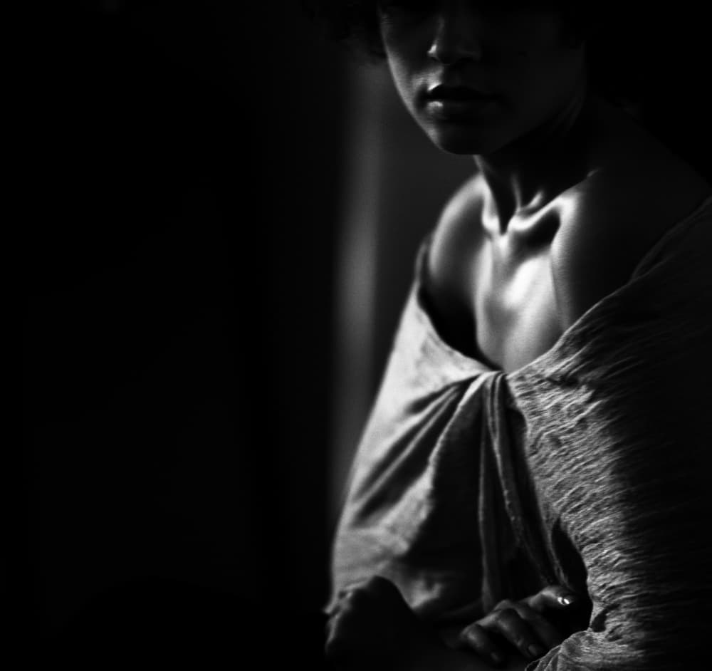 Intimate Monochrome Portrait by DAVID MINSTER — canvas wall art