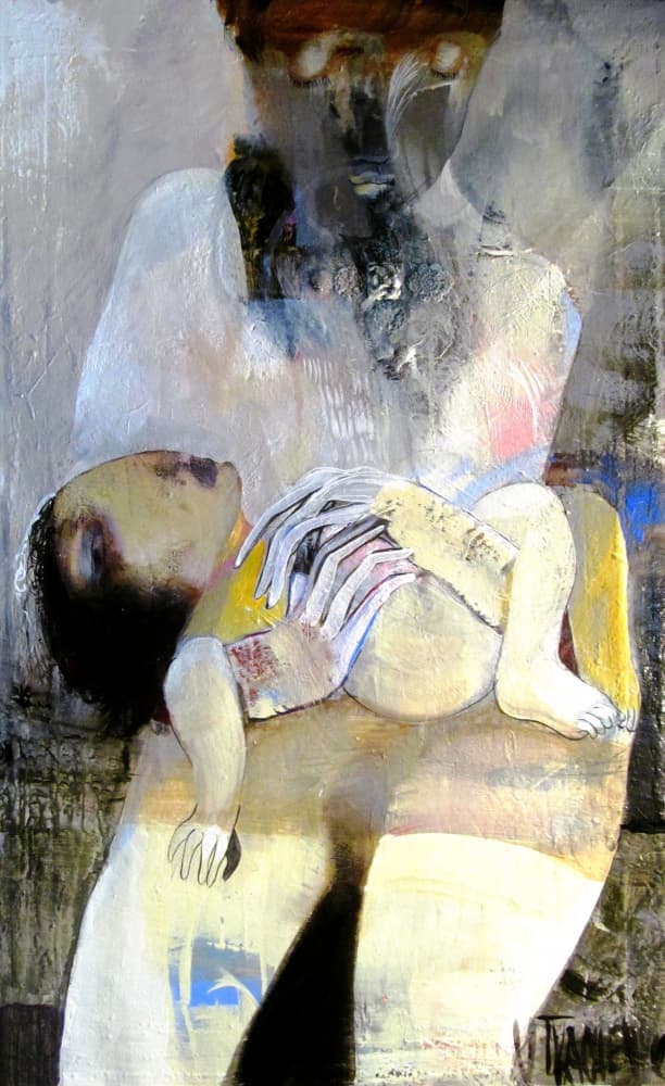 Mother's Tender Embrace by Victor Tkachenko — canvas wall art